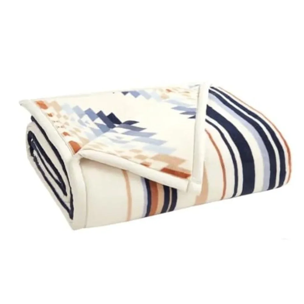 Pendleton Home Reversible Plush Throw Savanna Stripe - Picture 2 of 3